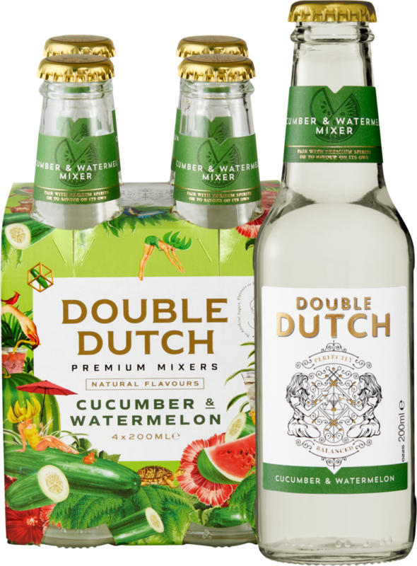 Double Dutch Cucumber & Watermelon, 4 x 20 cl