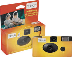 TopShot Einwegkamera 400 Flash, 27 Farbfotos, ISO 400, mit Blitz, Orange