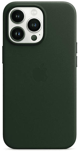 APPLE Leder Case mit MagSafe in Schwarzgrün für iPhone 13 Pro; Schutzhülle