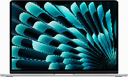 Apple MacBook Air 15 Zoll, M2 Chip 8-Core und 10-Core GPU, 8GB RAM, 512GB SSD, Silber (MQKT3D/A); Notebook