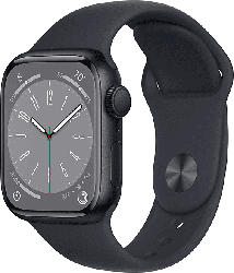 Apple Watch Series 8 GPS 41mm Aluminiumgehäuse, Sportarmband, Mitternacht; Smartwatch