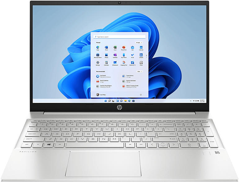 HP Notebook Pavilion 15-eh3900ng, AMD R7-7730U, 16GB RAM, 512GB SSD, 15.6 Zoll Full-HD, Win11, Natural Silver