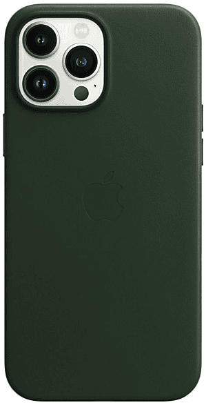 Apple Leder Case mit MagSafe in Schwarzgrün für iPhone 13 Pro Max; Schutzhülle