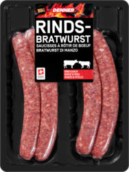 Bratwurst di manzo BBQ Denner, Bœuf & veau, 2 x 2 x 70 g