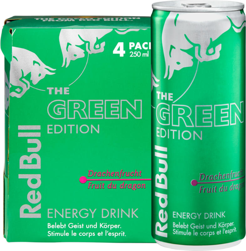Red Bull Energy Drink The Green Edition, 4 x 25 cl