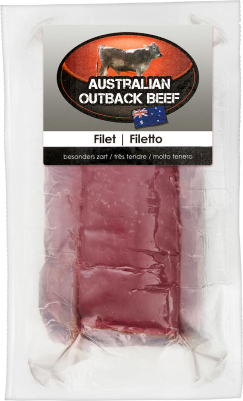 Australian Outback Beef Rindsfilet, Australien, ca. 600 g, per 100 g