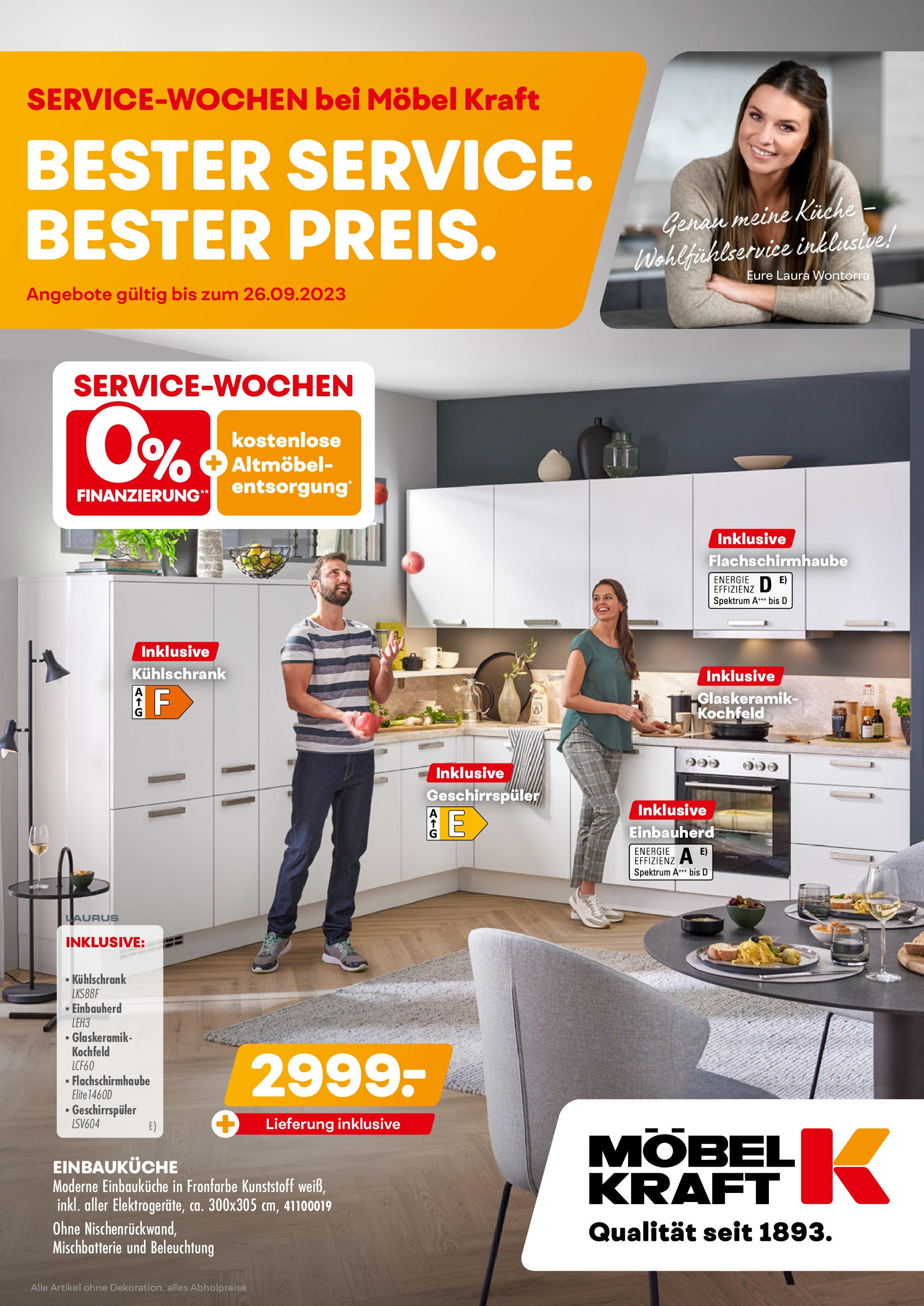 Möbel Kraft Prospekt 	 (ab 08.08.2023) zum Blättern | Seite: 1 | Produkte: Kühlschrank, Kochfeld, All in one pc, TV Möbel