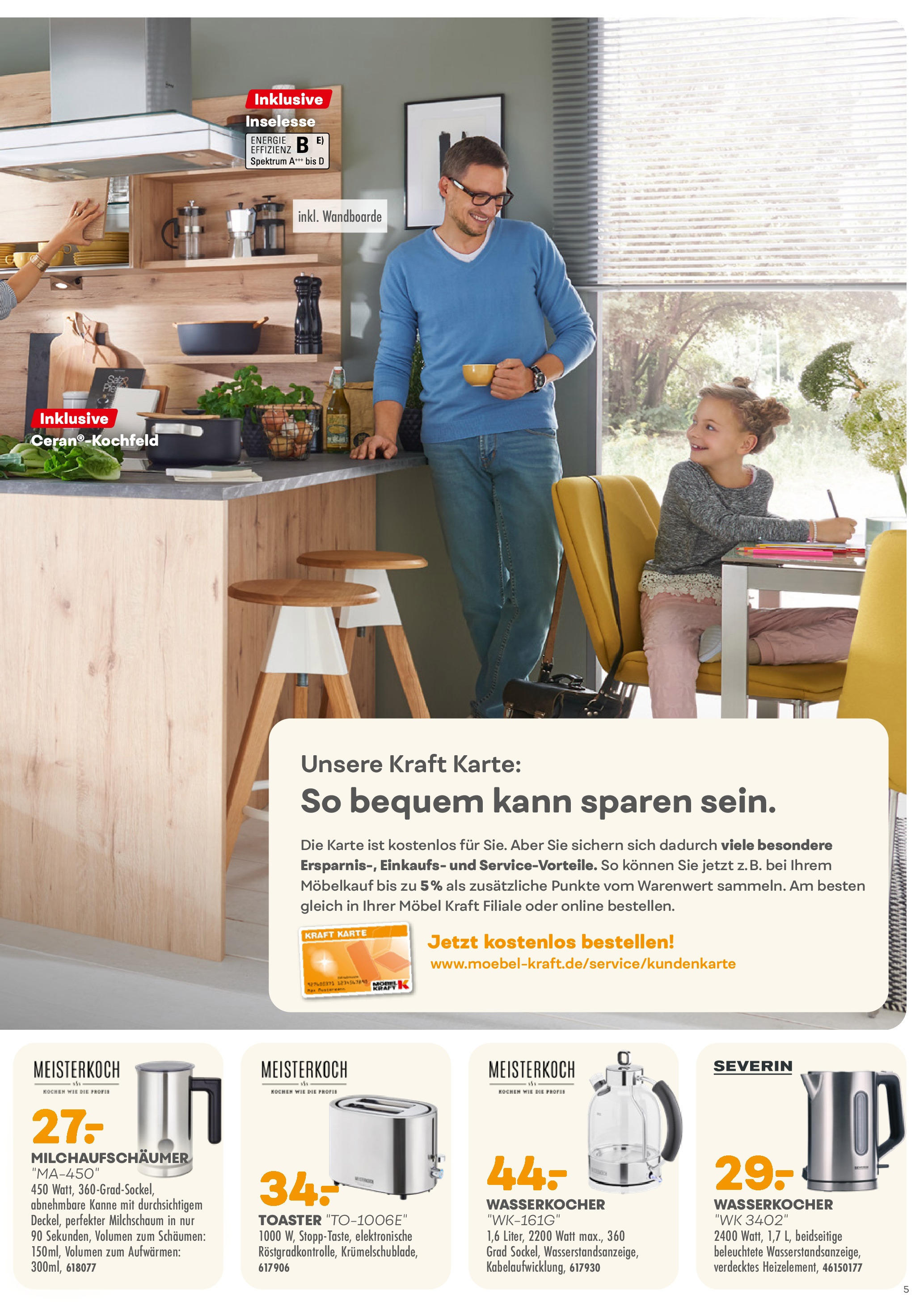 Möbel Kraft Prospekt 	 (ab 08.08.2023) zum Blättern | Seite: 5 | Produkte: Wasserkocher, Toaster, In ear kopfhörer, TV Möbel
