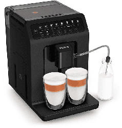 Krups EA897B Evidence ECO Kaffeevollautomat (Schwarz, Kegelmahlwerk aus Edelstahl, 15 bar, externer Milchbehälter)