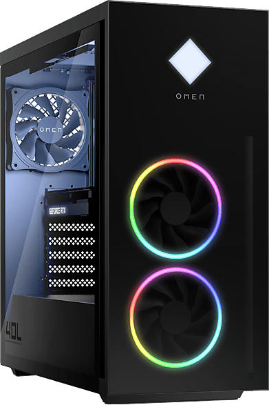 HP Gaming PC OMEN GT21-1002ng, i7-13700K, 32GB DDR5 RAM, 512GB SSD + 1TB SSD, RTX 4080, Win11, Flüssigkeitskühlung für Prozessor, Schwarz