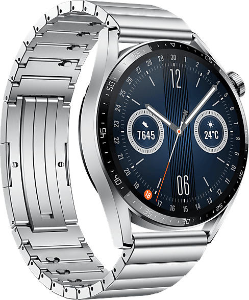Huawei Watch GT 3 Elite 46mm Silber mit Edelstahlarmband; Smartwatch