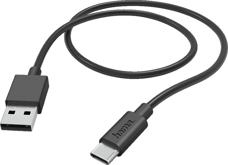 Hama 201594 Ladekabel, USB-A - USB-C, 1 m, Schwarz; USB-Ladekabel