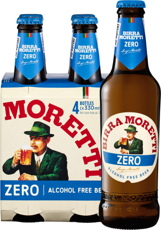 Birra Moretti Zero analcolica, 4 x 33 cl