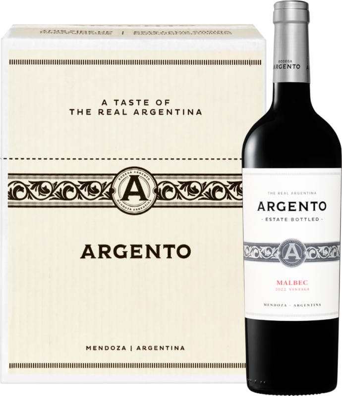 Argento Estate Bottled Malbec, Argentine, Mendoza, 2022, 6 x 75 cl