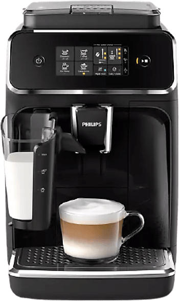 Philips EP2231/40 Serie 2200 Latte GO Kaffeevollautomat (Matt Schwarz, Keramikmahlwerk, 15 bar, integrierter Milchbehälter)