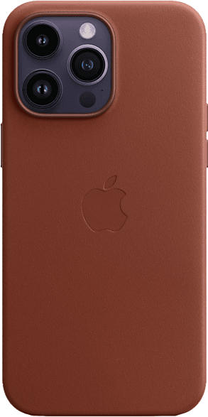 Apple Leder Case mit MagSafe für iPhone 14 Pro Max, Umbra; Schutzhülle