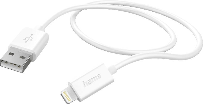 Hama 201579 Ladekabel, USB-A - Lightning, 1 m, Weiß; USB-Ladekabel