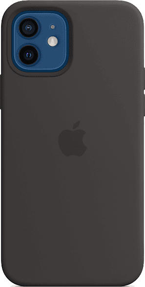 Apple Silikon Case mit MagSafe in Schwarz für iPhone 12/12 Pro (MHL73ZM/A); Schutzhülle