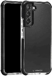 Vivanco 63110 Schutzhülle Rock Solid für Samsung Galaxy S22, Anti Shock, schwarzer Rahmen, transparent; Handyhülle
