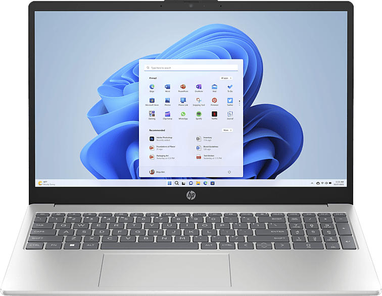 HP Laptop 15-fd0900ng Notebook, Intel i5-1335U, 8GB RAM, 512GB SSD, 15.6 Zoll Full-HD, Win11 Home, Natursilber