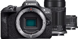 Canon EOS R100 Systemkamera mit RF-S 18-45mm f4.5-6.3 IS STM und 55-210mm f5.0-7.1 Objektiv; Systemkamera Set