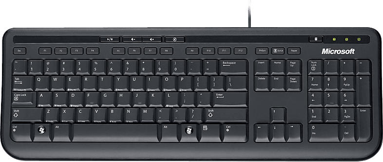 Microsoft Wired Keyboard 600, schwarz, deutsch (ANB-00008); Tastatur