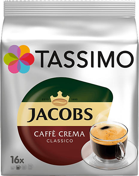 Tassimo Kaffeekapsel Crema Classico (16 Kapseln, Kompatibles System: Tassimo); Kaffeekapseln 16 Stück