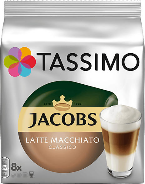 Tassimo Kaffeekapsel Latte Macchiato Classico (16 Kapseln = 8 Getränke, Kompatibles System: Tassimo); Kaffeekapseln 16 Stück (=8 Getränke)