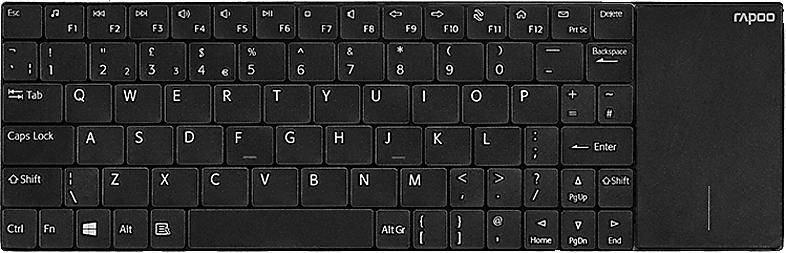Rapoo 180230 Kabellose Touch-Tastatur "E2710", Schwarz