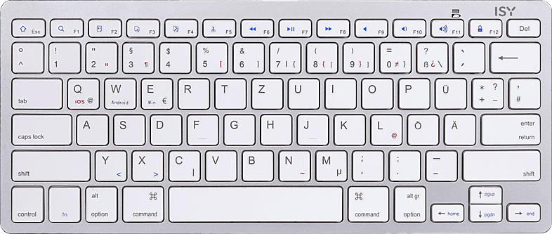 ISY Tastatur IBK-1000, Bluetooth, Ruhemodus, Multimedia-Hotkeys, Weiß