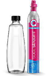 Sodastream Quick Connect CO2-Zylinder mit Glasflasche 1L; Zylinder, Flasche