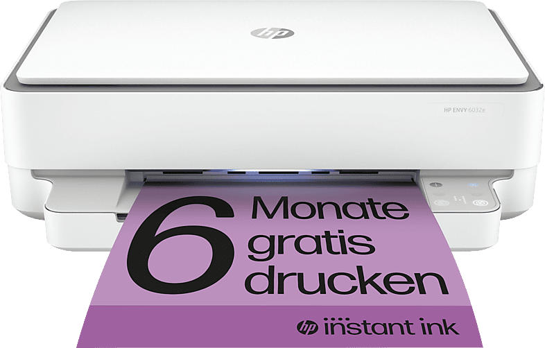 HP Multifunktionsdrucker Envy 6032e Weiß, A4, 7 S./Min, Tinte, WLAN, Inkl. HP+ mit 6 Monate Instant Ink
