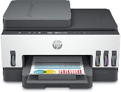 HP Multifunktionsdrucker Smart Tank 7305, 9 S/Min Farbe, ADF, WLAN, Tintentank, Duplex, Schwarz/Weiß