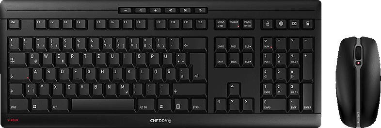Cherry Desktop Set JD-8500, Kabellos, QWERTZ, 2400dpi, Schwarz; Tastatur & Maus Set