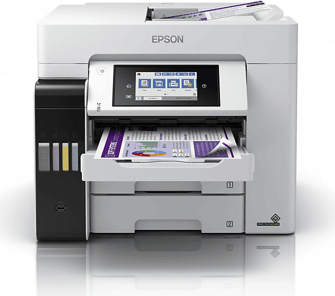 Epson Multifunktionsdrucker EcoTank ET-5880, 25 S/​min, A4, WiFi, Weiß