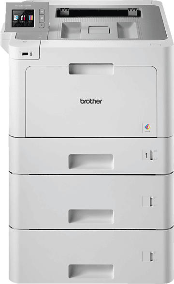 Brother Laserdrucker HL-L9310CDWTT, A4, 31 S./Min, Farblaser, NFC, Duplex, WLAN/Ethernet, 6.8cm Touch Farbdisplay, 3x Papierkassetten, Weiß/Grau