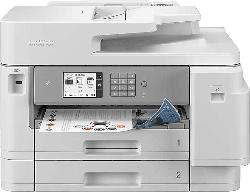 Brother Multifunktionsdrucker MFC-J5955DW for Business, A3 Drucken, A4 30 S./Min, Tinte, Duplex, 9.14cm Touchscreen, WLAN, 600 Blatt Papierzufuhr, Weiß