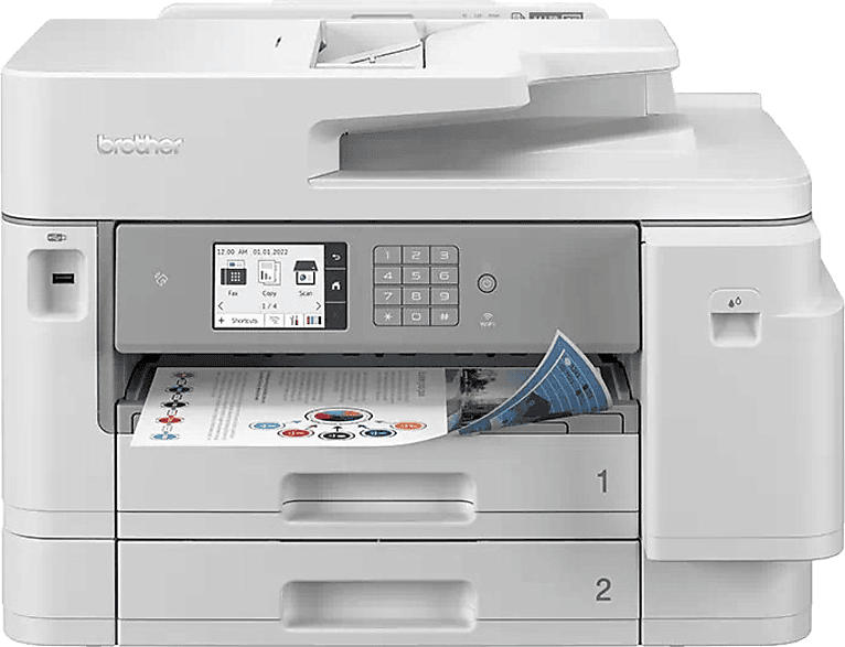 Brother Multifunktionsdrucker MFC-J5955DW for Business, A3 Drucken, A4 30 S./Min, Tinte, Duplex, 9.14cm Touchscreen, WLAN, 600 Blatt Papierzufuhr, Weiß