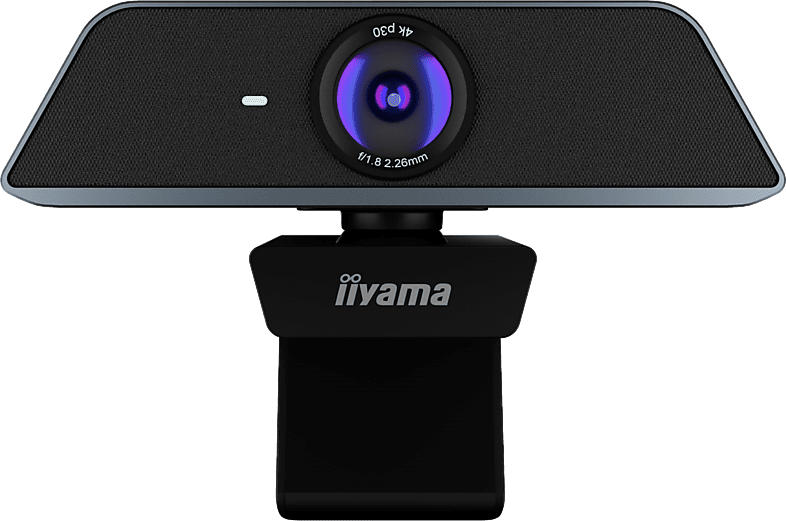 iiyama Konferenz-Webcam UC CAM120UL-1 for Business, 4K UHD, 8 Megapixel, 120° Sichtfeld (FoV), USB-C, 2 Mikrofone, 360° Rotierbar, Schwarz