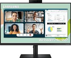 Samsung S24A400VEU Monitor For Business, 24 Zoll Full-HD, 75Hz, 5ms (GTG), 250cd, IPS Panel, Webcam, USB-Hub, Schwarz