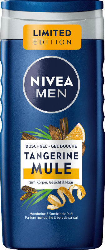 NIVEA MEN Duschgel Tangerine Mule 3in1 mit Mandarine & Sandelholz Duft