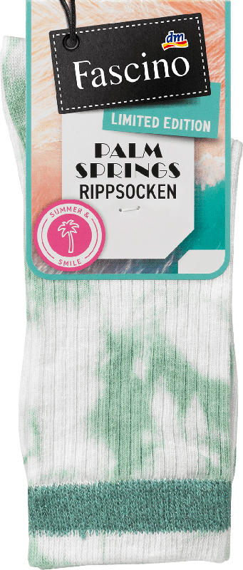 Fascino Socken mit Batik-Muster, Gr. 35-38, weiß, grün