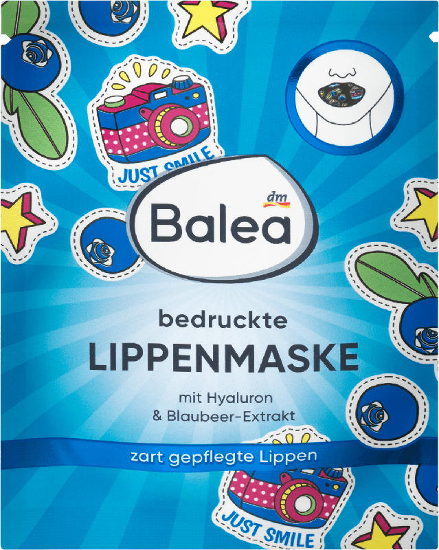 Balea Lippenmaske bedruckt Neon mit Blaubeer-Extrakt