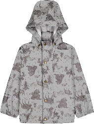 Mikk-Line Regenjacke mit Waldtier-Muster, grau, Gr. 86/92