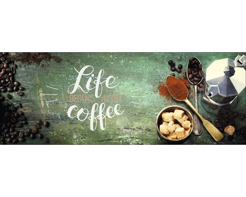 Glasbild Life & Coffee I 30x80 cm GLA1739