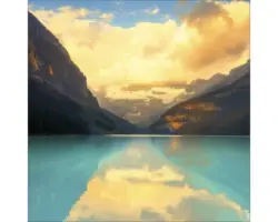 Glasbild Lake & Mountain 50x50 cm GLA1903