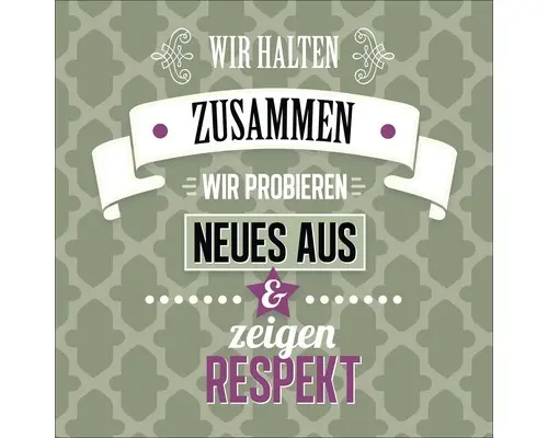 Glasbild Respekt zeigen 30x30 cm GLA1920