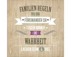 Glasbild Regeln fürs Leben 30x30 cm GLA1921