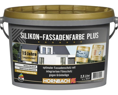 HORNBACH Silikon-Fassadenfarbe Plus weiß 2,5 l