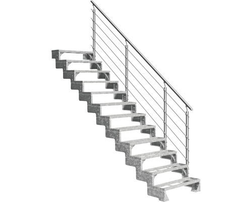 Außentreppe Pertura Tallis mit Prova Geländer 12 Einlegestufen 100 cm Metall
